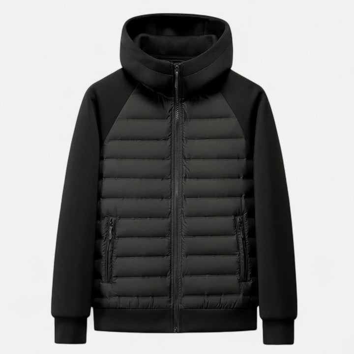 Anoukbelle | Women's Puffer Jacket Hooded Winter Outdoor - Black / Gray