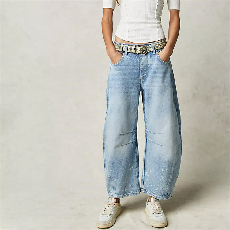 Anoukella | Women's High-Waist Wide-Leg Barrel Leg Jeans With High Rise — 1