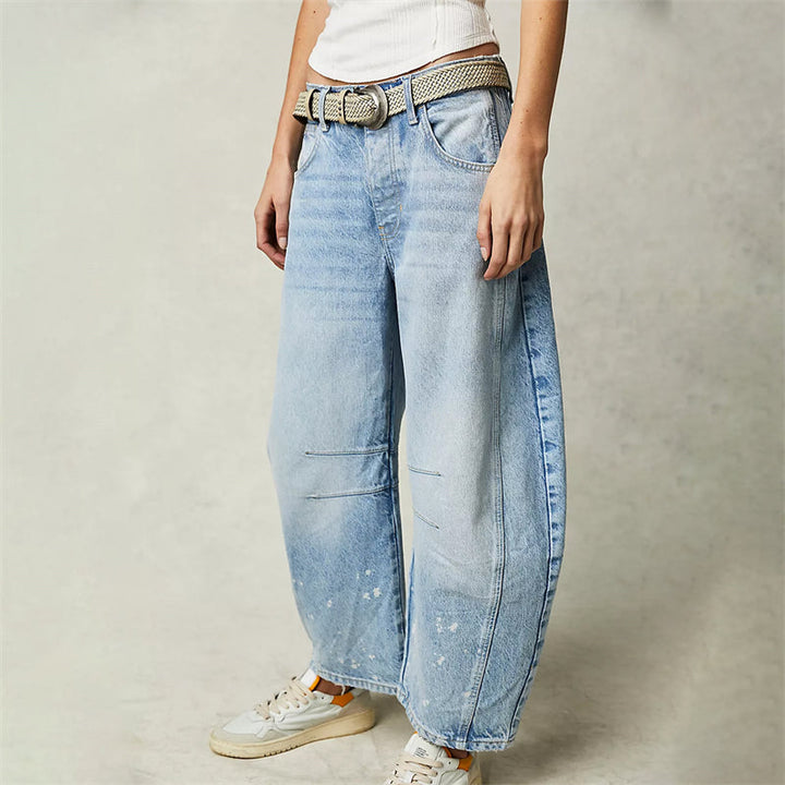 Anoukella | Women's High-Waist Wide-Leg Barrel Leg Jeans With High Rise — 2