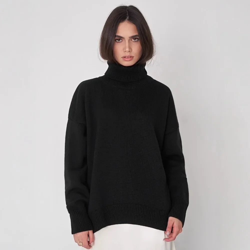 Anoukienne | Women's Cozy Knit Turtleneck for Every Occasion Sweaters — Black