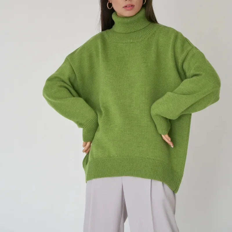 Anoukienne | Women's Cozy Knit Turtleneck for Every Occasion Sweaters — Fruit Green