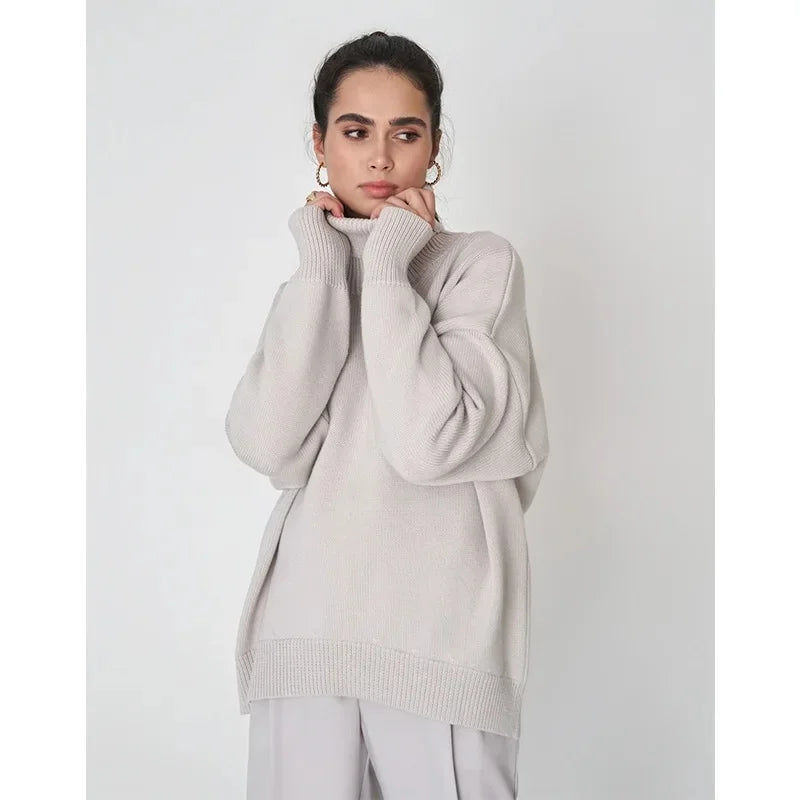 Anoukienne | Women's Cozy Knit Turtleneck for Every Occasion Sweaters — Gray
