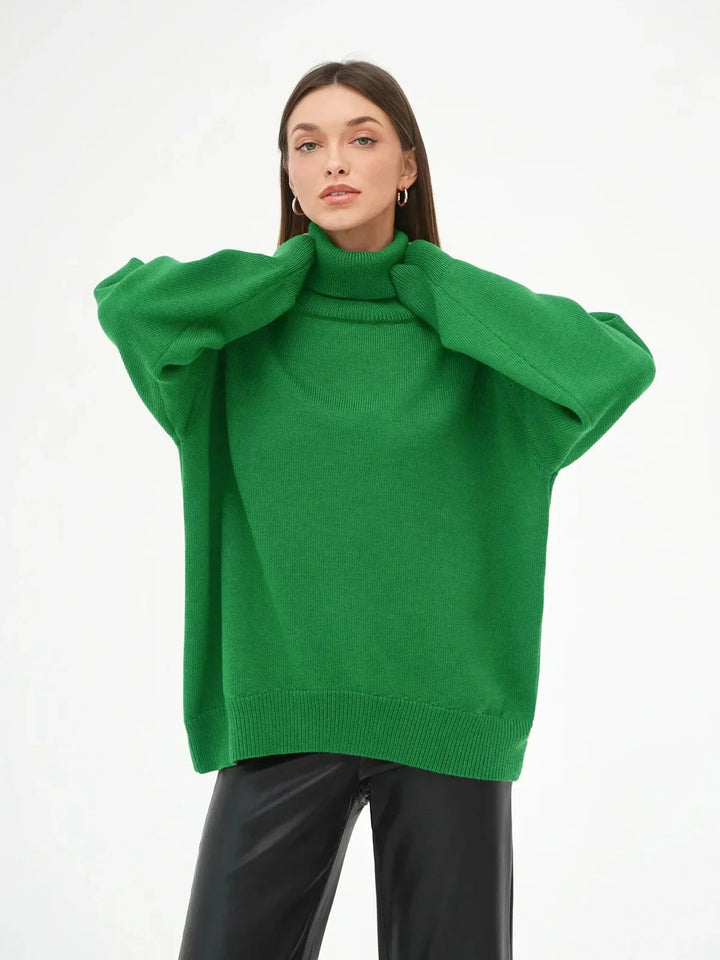 Anoukienne | Women's Cozy Knit Turtleneck for Every Occasion Sweaters — Green
