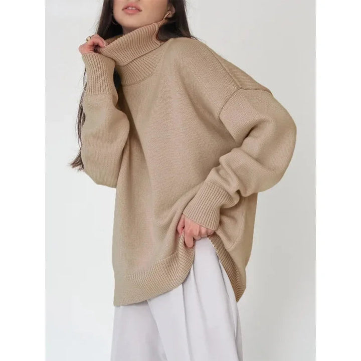 Anoukienne | Women's Cozy Knit Turtleneck for Every Occasion Sweaters — Khaki