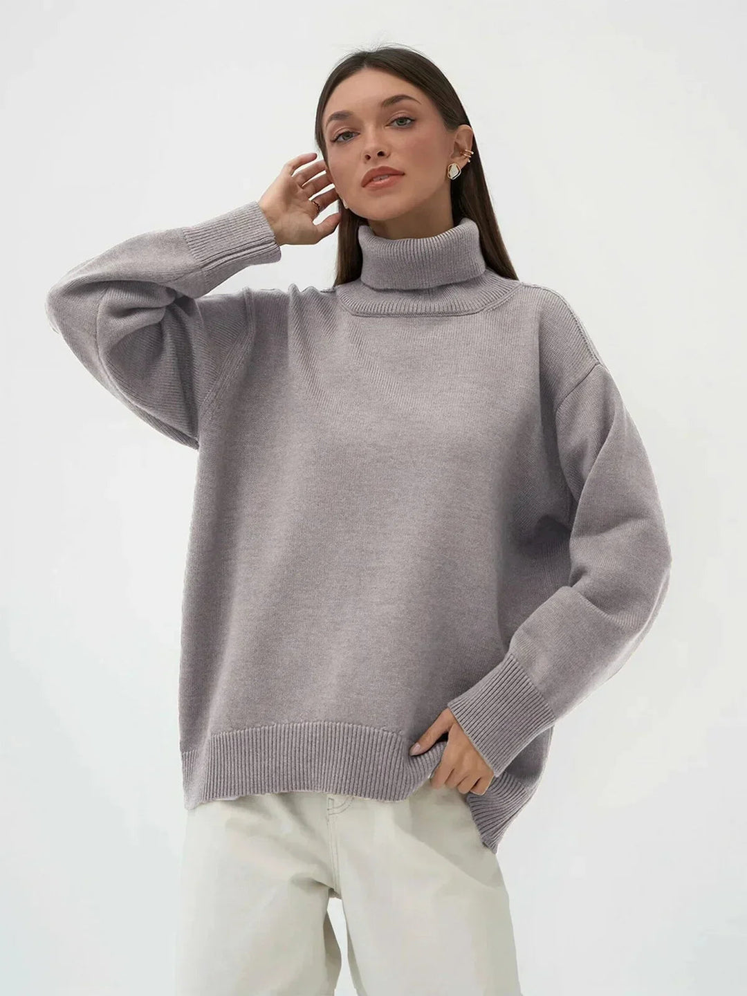 Anoukienne | Women's Cozy Knit Turtleneck for Every Occasion Sweaters — Light Brown