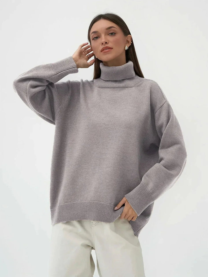 Anoukienne | Women's Cozy Knit Turtleneck for Every Occasion Sweaters — Light Brown