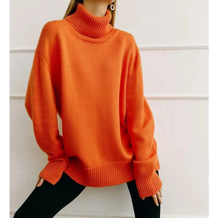 Anoukienne | Women's Cozy Knit Turtleneck for Every Occasion Sweaters — Orange