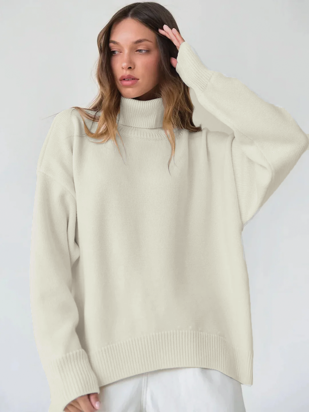 Anoukienne | Women's Cozy Knit Turtleneck for Every Occasion Sweaters — White