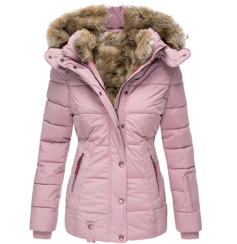 Ariella | Women's Water Resistant Fur Hood Parka – Fleece Lined Jacket — Pink