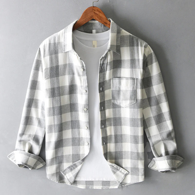 Bartholomew | Men's Button-Up Casual Long Sleeve Shirts — Gray