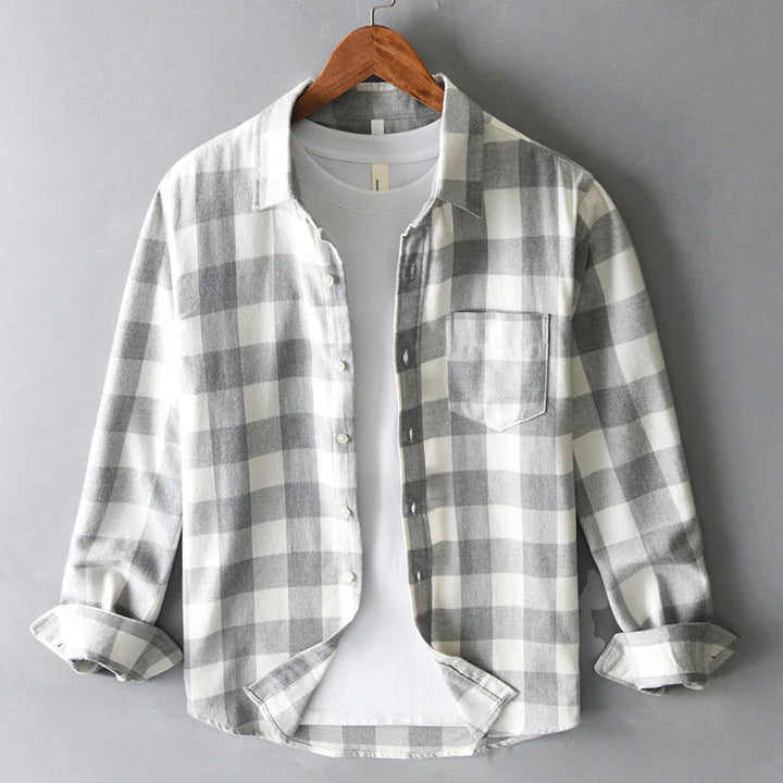 Bartholomew | Men's Button-Up Casual Long Sleeve Shirts — Gray