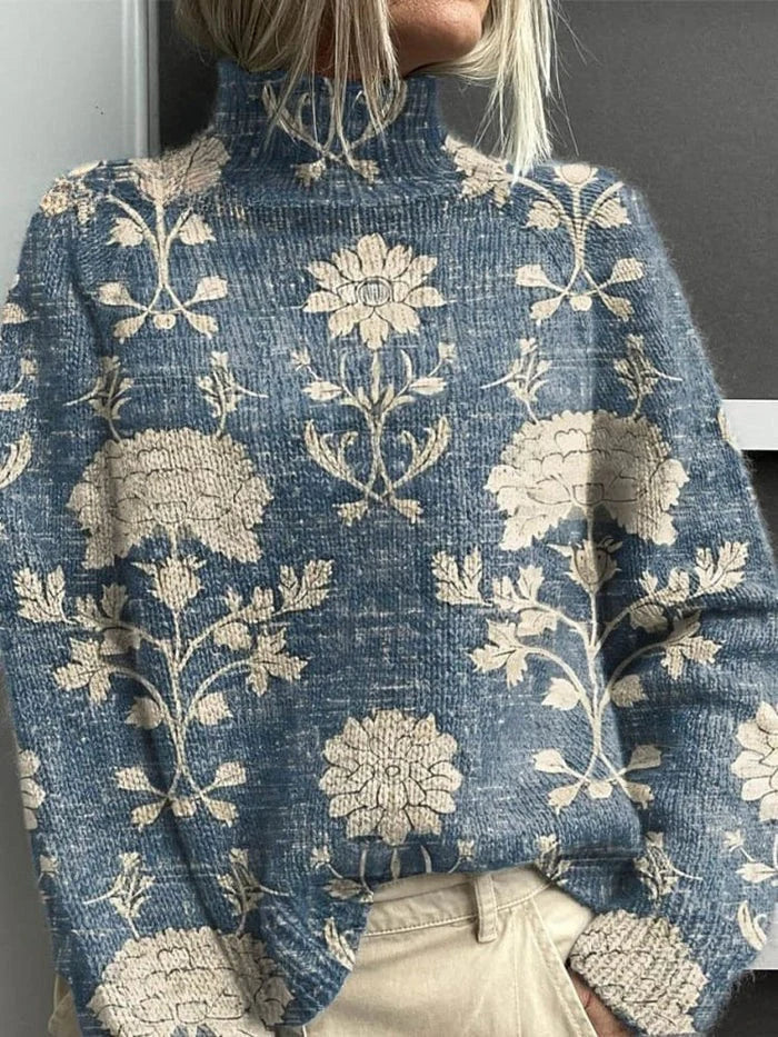 Belisse | Women's Knit Cozy Warm and Elegant Turtleneck Sweater — Light Blue