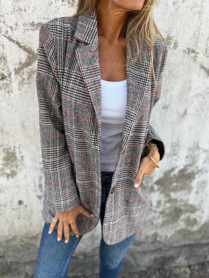 Bexleyessa | Women's Tailored Single-Button Elegant Blazer — Red