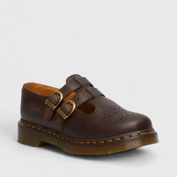 Bexleywen | Women's Double Buckle Leather Mary Jane Flats