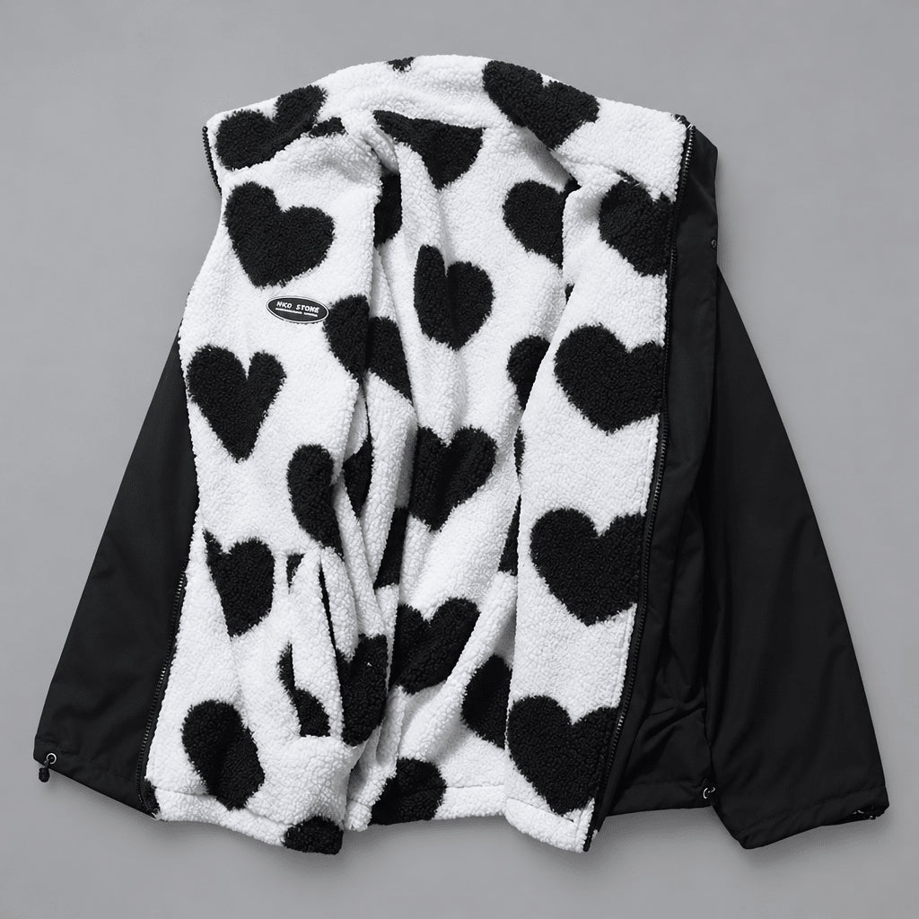 Brevaine | Women's Side Heart Jacket — Black