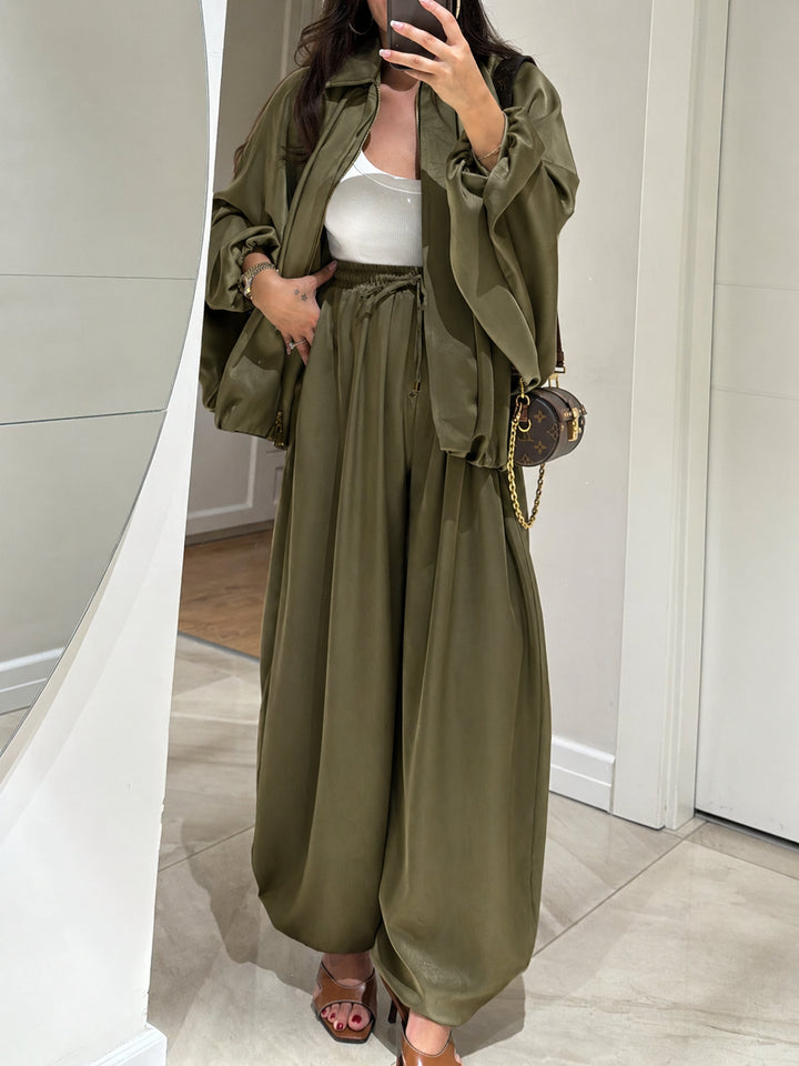 Briecine | Women's Jacket & Drawstring Pants Two-Piece Travel Set