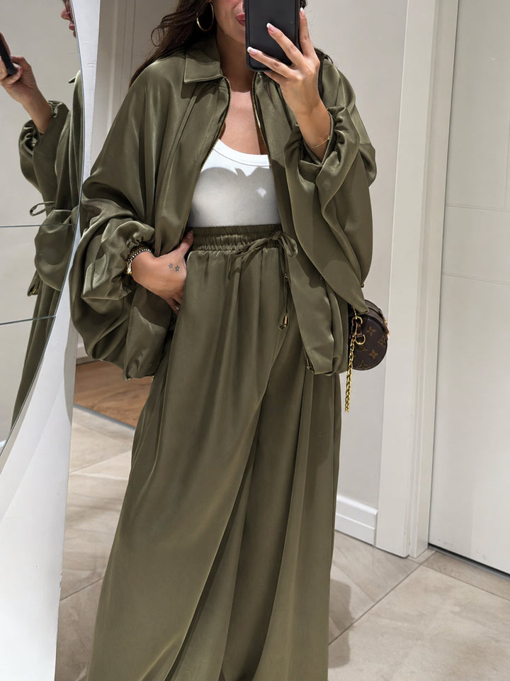 Briecine | Women's Jacket & Drawstring Pants Two-Piece Travel Set