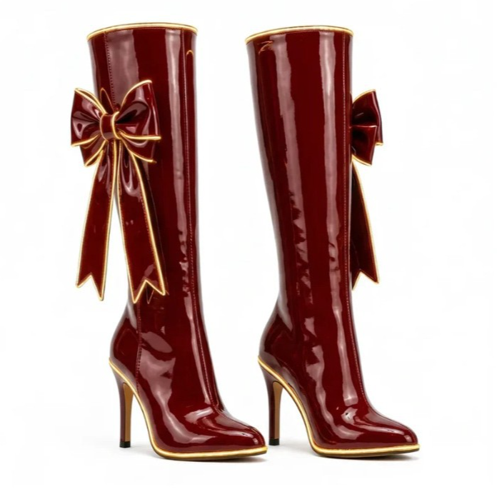 Brieisse | Women's Bow Knee-High Heeled Boots — 1