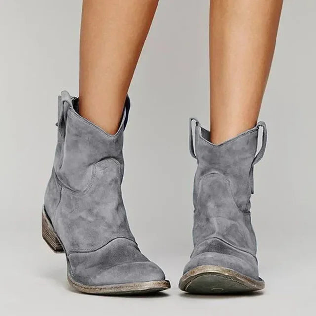 Brisia | Women's Zoe - Stylish Western Ankle Boots for Everyday Wear — Gray