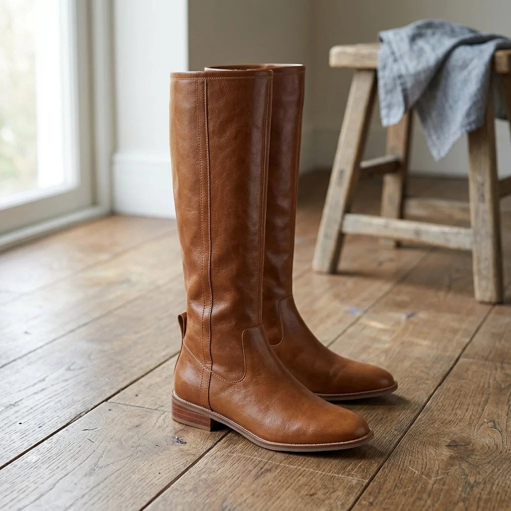 Brisynne | Women's Knee High Boots in Riding Style with Block Heel — 2