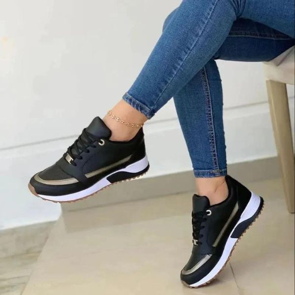 Bronwyn | Women's Comfortable Casual Orthopedic Sneakers for Pain Relief, Breathable Design with Shock-Absorbing Sole and 5 cm Heel Height, — Black