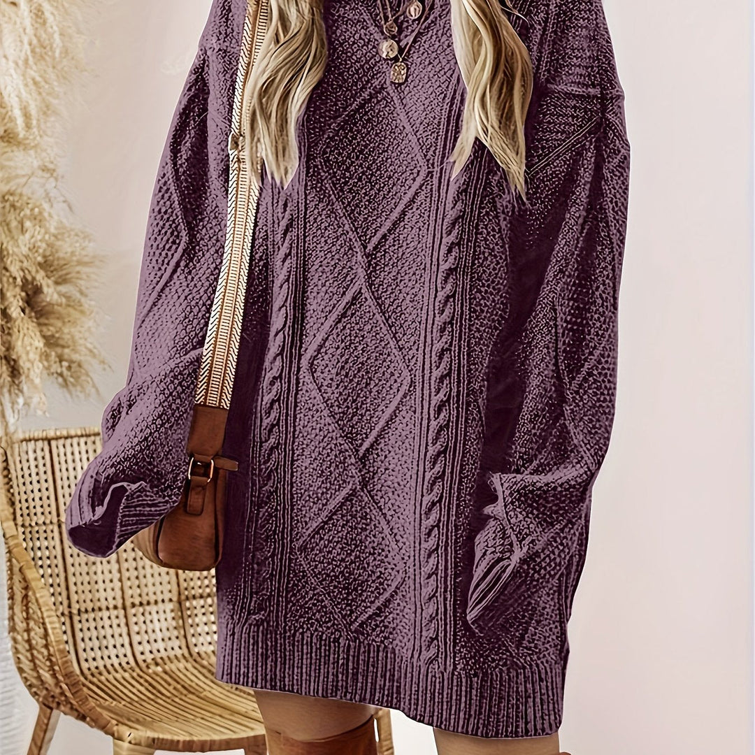 Caeletta | Women's Elegant Cable-Textured Sweater Dress — 1