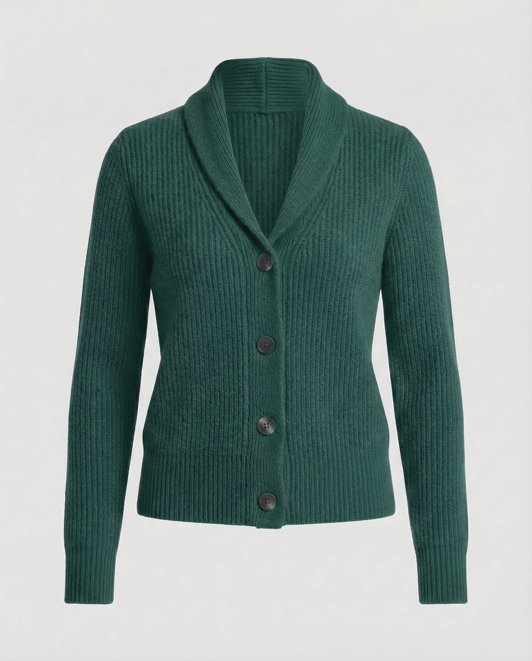Caemora | Women's Cozy Shawl Collar Knit Cardigan — Dark green
