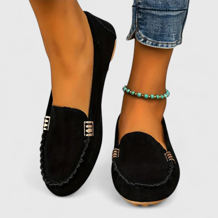 Caeoura | Women's Orthopedic Comfort Slip-On Orthopedic Loafer — Black