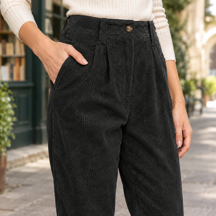Calisora | Women's Tailored Relaxed Tapered Corduroy-Look Pants — 2