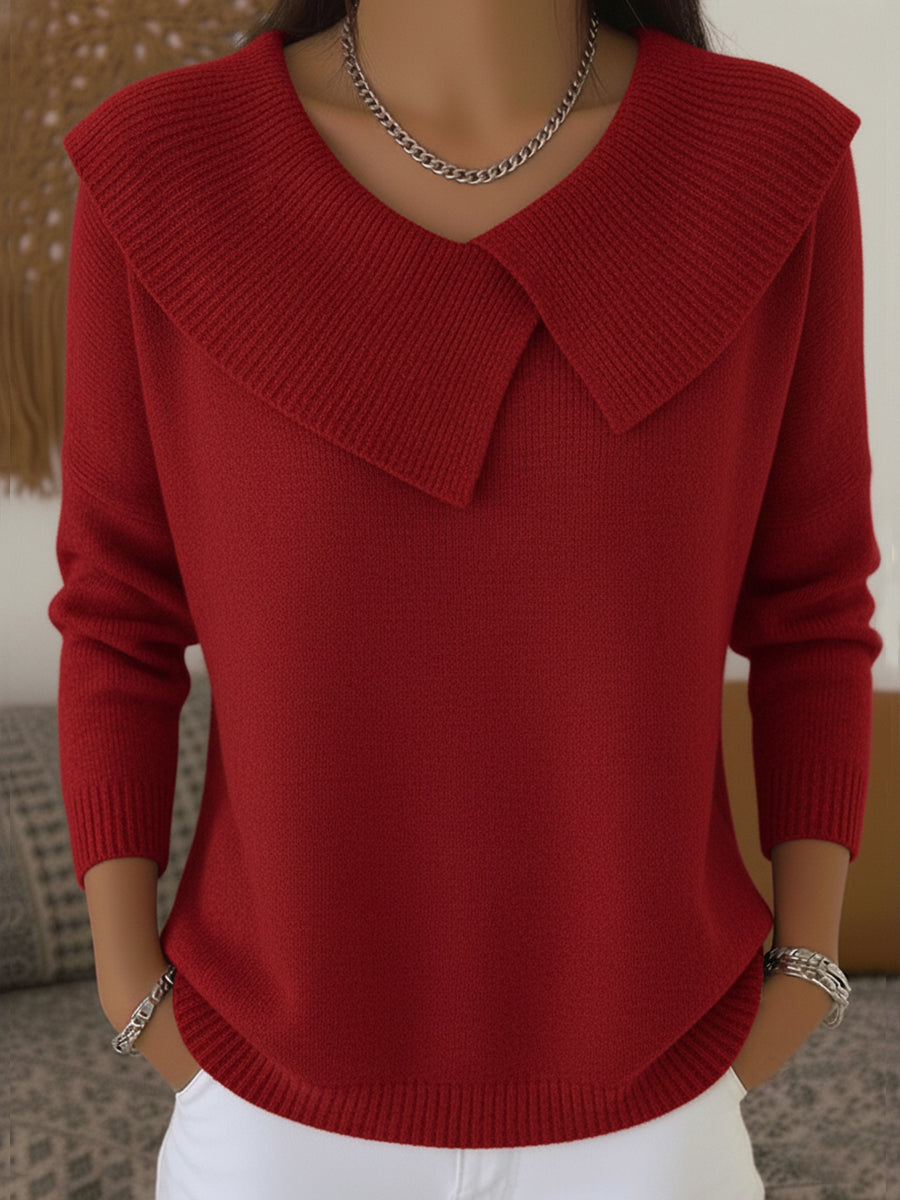 Caullise | Women's Knit Cozy Warm Sweater with Soft Collar — 2