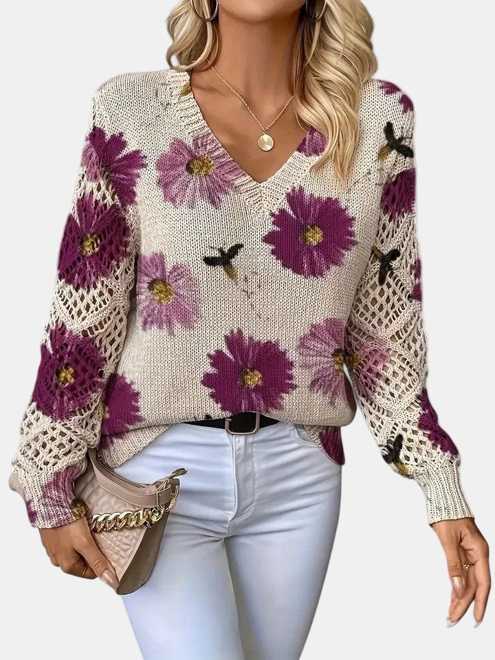 Caulora | Women's Comfortable And Cozy Knit Sweater — Purple