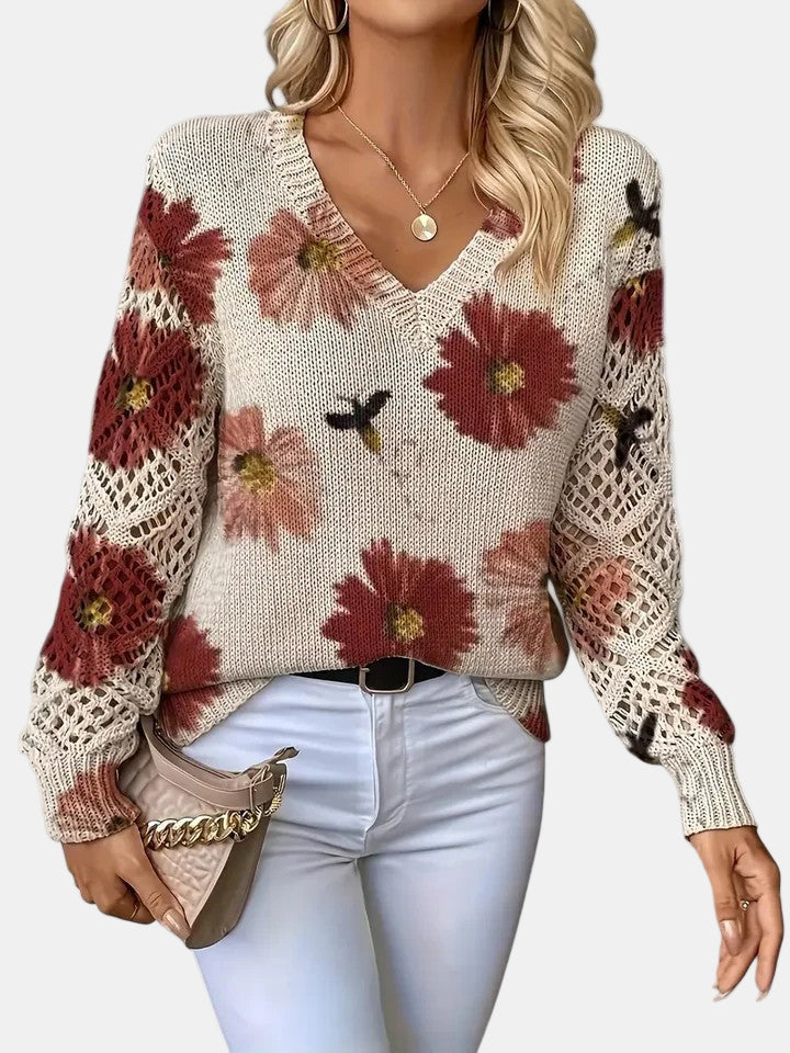 Caulora | Women's Comfortable And Cozy Knit Sweater — Red