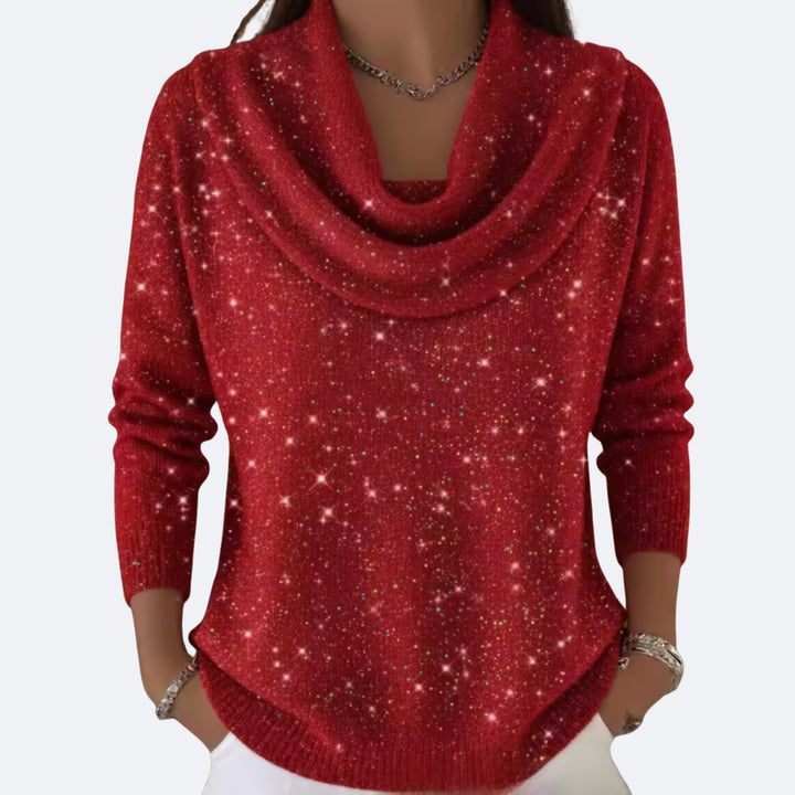 Caulstine | Women's Knit Cozy Elegant Sweater with Shimmering Details — 1