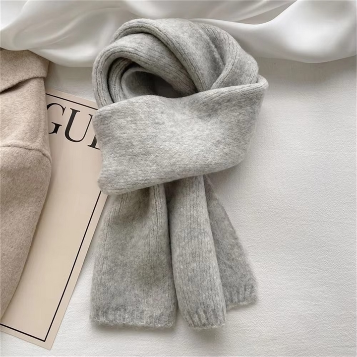 Ciraelle | Women's Cozy Classic Knit Scarf with Solid Color Weave Sweaters — Gray