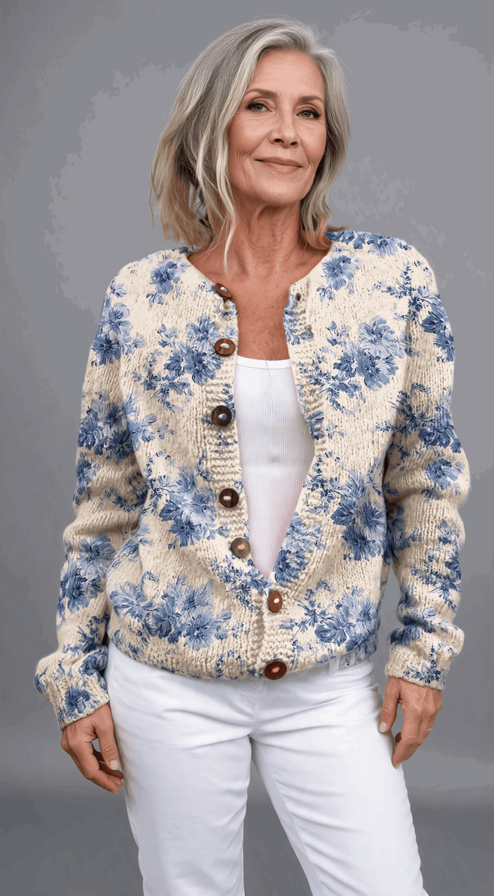 Clydessa | Women's Cozy Vintage Knit Cardigan Sweater — M
