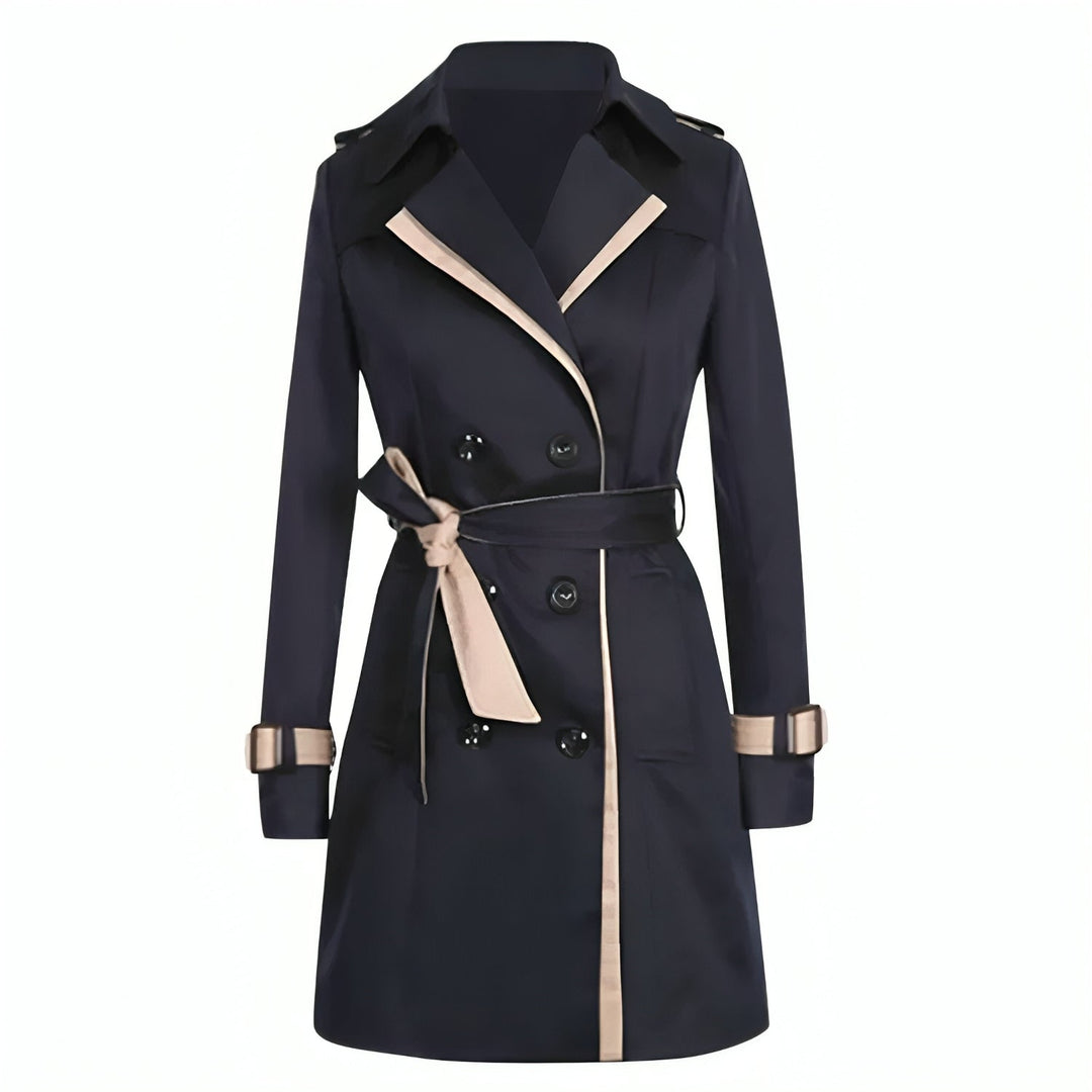 Corastine | Women's Timeless And Luxurious Long Trench Coat — Black