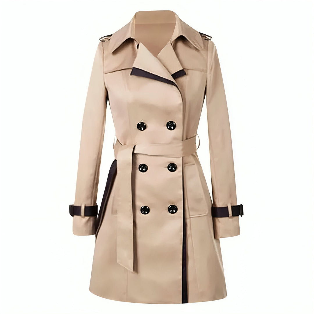 Corastine | Women's Timeless And Luxurious Long Trench Coat — Khaki