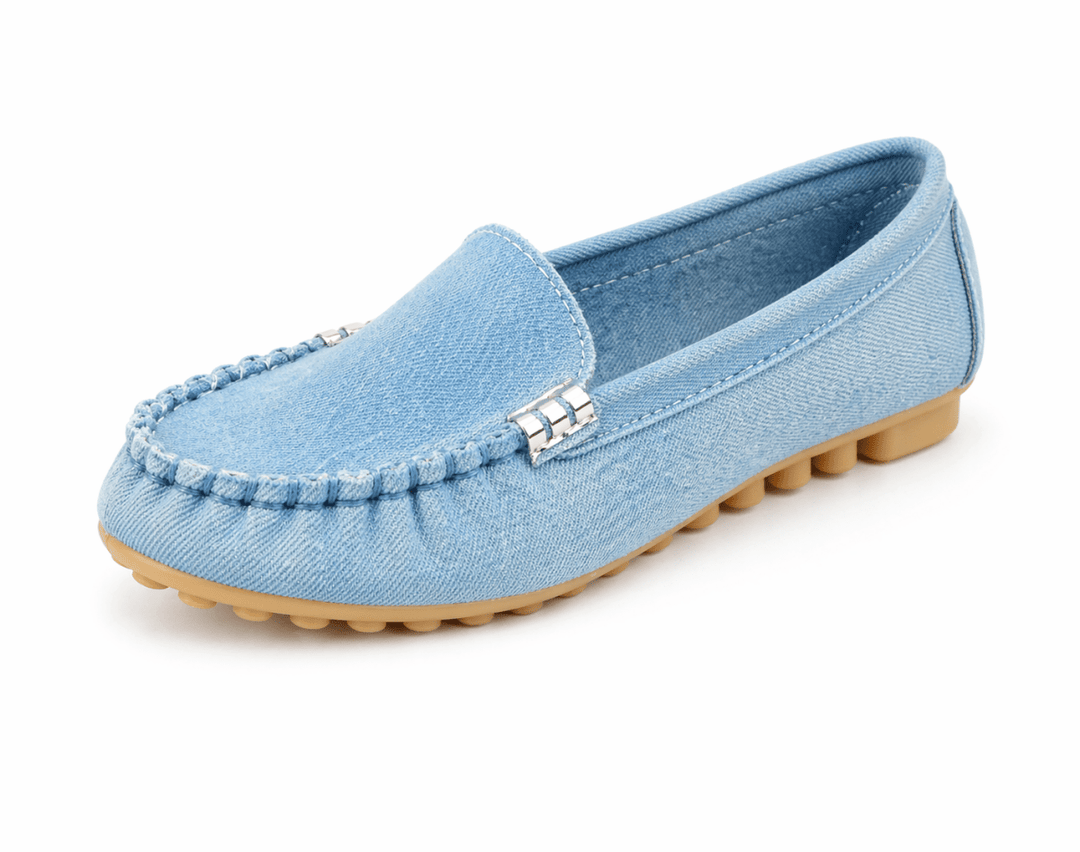Stylish slip-on loafers on a plain background.