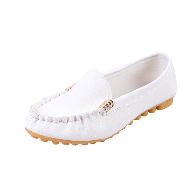 Easy-to-wear loafers with a relaxed look on a plain background.