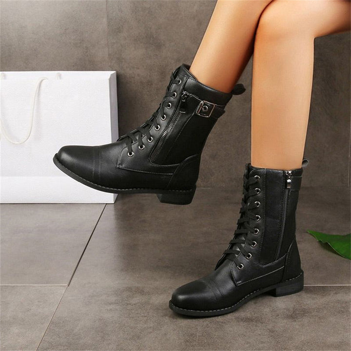 Delwynn | Women's Toe Side Zipper Orthopedic Boots — Black
