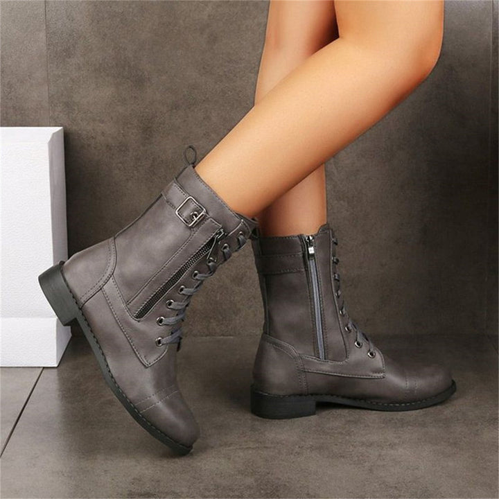 Delwynn | Women's Toe Side Zipper Orthopedic Boots — Gray