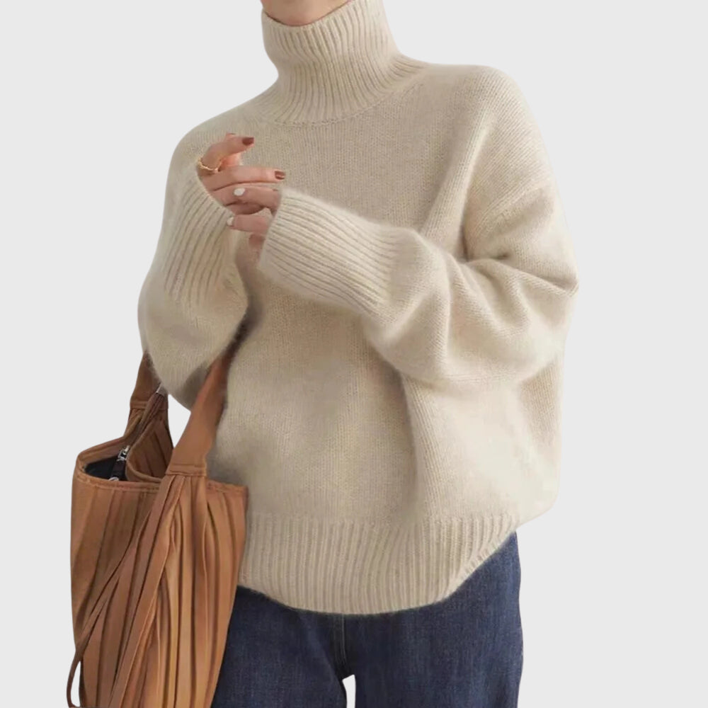Doriaana | Women's Casual Stretch High Neck in Cashmere Tops — 2
