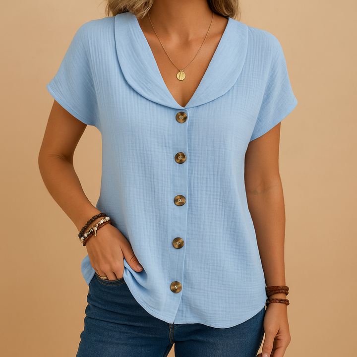 Stylish collared blouse with button front product image