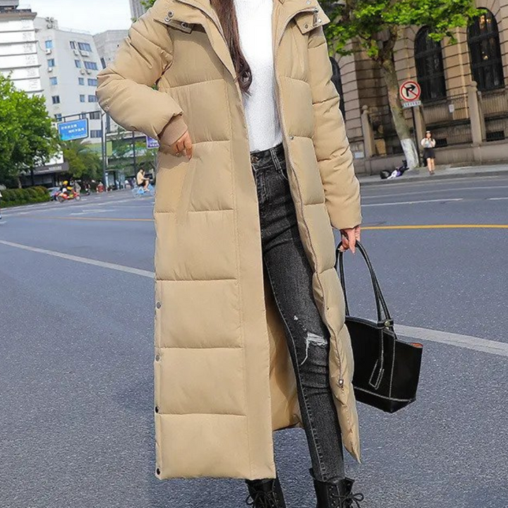 Emelineisse | Women's Long Hooded puff Coat – Quilted Cold Weather Jacket — 1