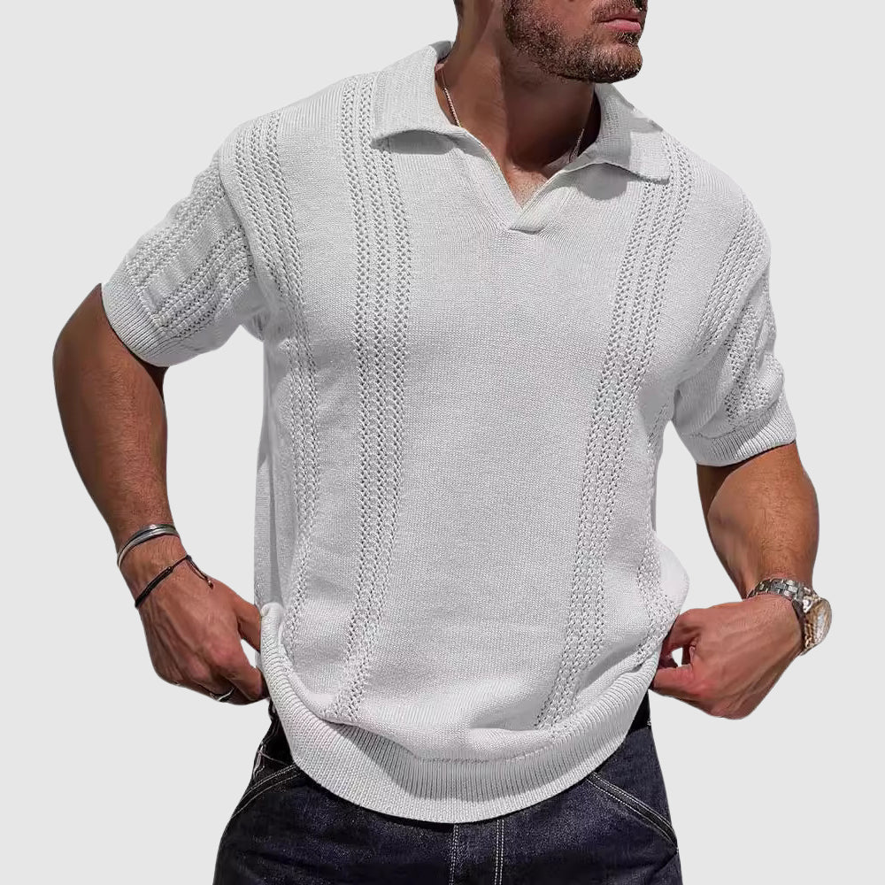 Emerson | Men's Cozy Textured Knit Polo Shirt Sweaters — 2