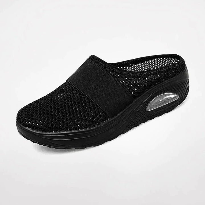 Evangeline | Women's Casual Stretch Orthopedic House Shoes – Supportive Comfort Slippers Tops — Black