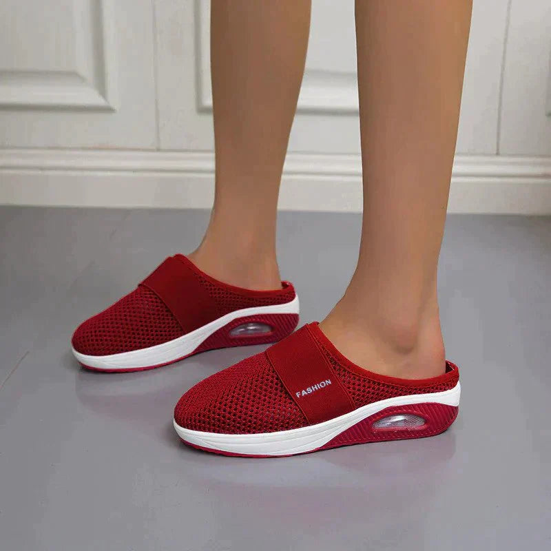 Evangeline | Women's Casual Stretch Orthopedic House Shoes – Supportive Comfort Slippers Tops — Red