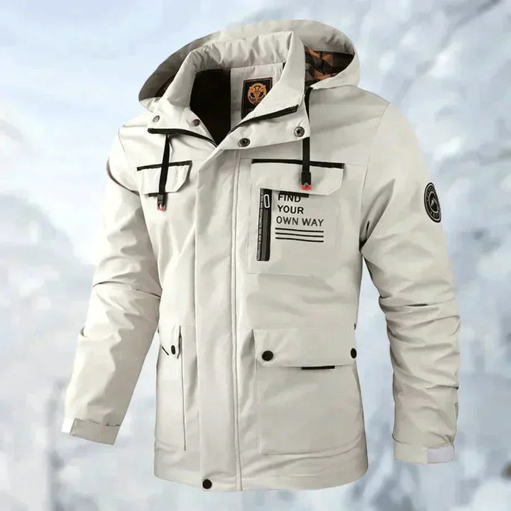 Ezekiel | Men's Waterproof Jacket with Removable Hood — White