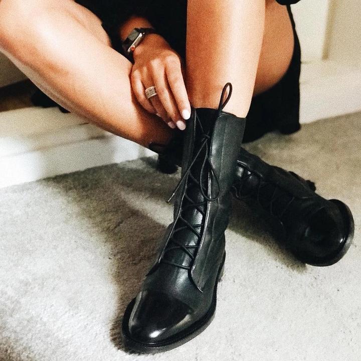 Faecine | Women's Timeless and Elegance Leather Boots — Black