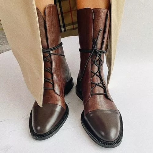 Faecine | Women's Timeless and Elegance Leather Boots — Brown